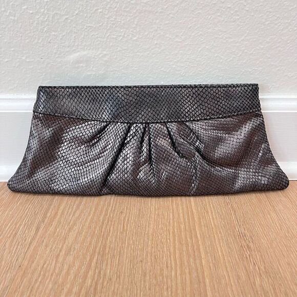 Lauren Merkin Handbag Size Small Brown Metallic Leather Clutch Purse Casual - Picture 1 of 12